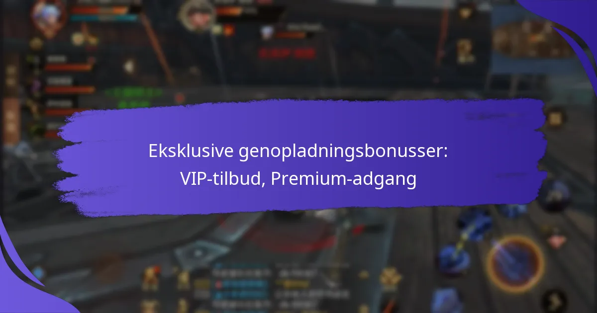 Eksklusive genopladningsbonusser: VIP-tilbud, Premium-adgang