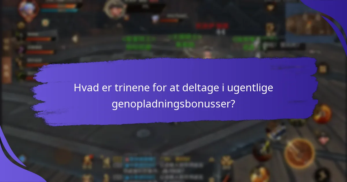 Hvilke belønninger kan spillere tjene fra ugentlige genopladningsbonusser?